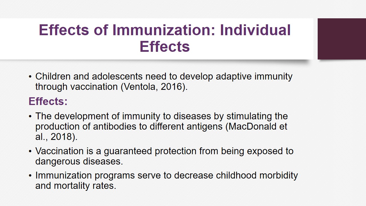 Effects of Immunization: Individual Effects