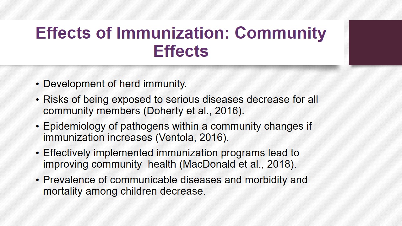 Effects of Immunization: Community Effects