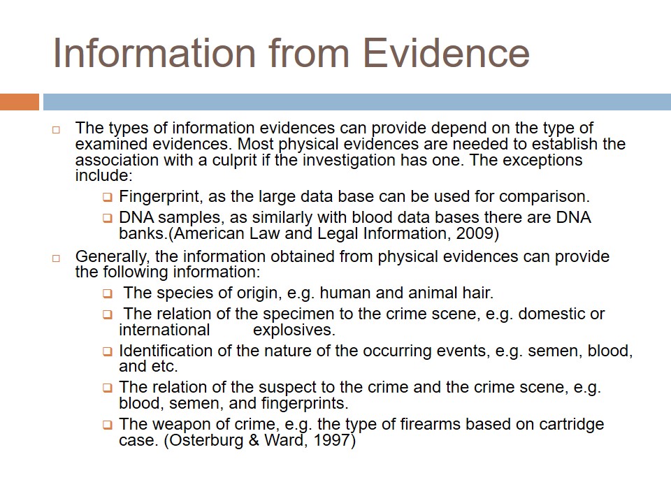 Information from Evidence