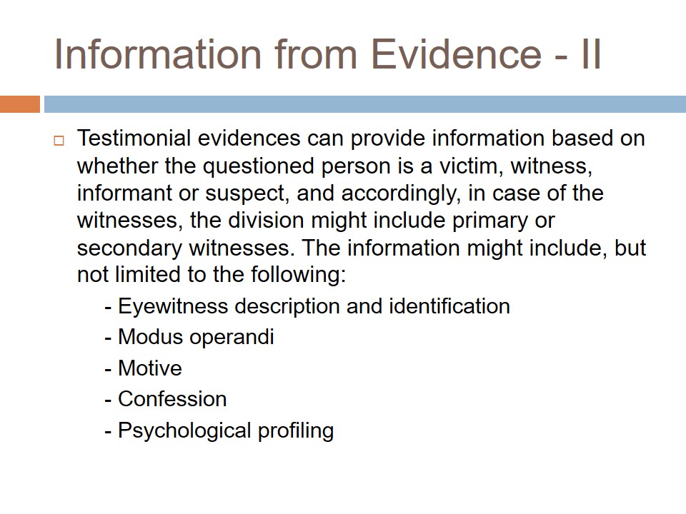 Information from Evidence