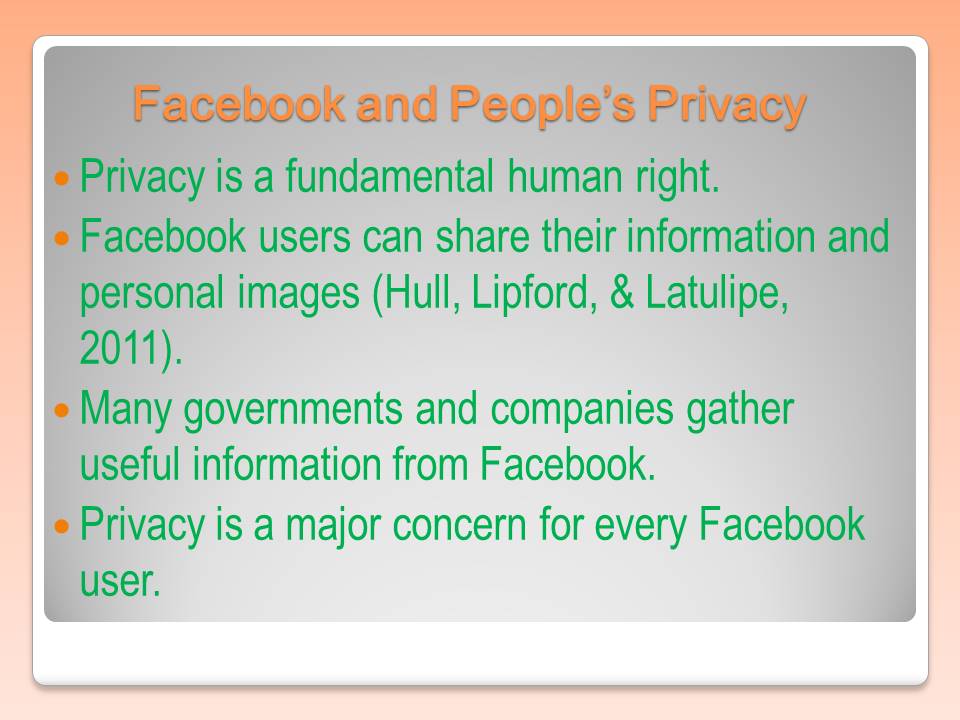 Facebook and People’s Privacy