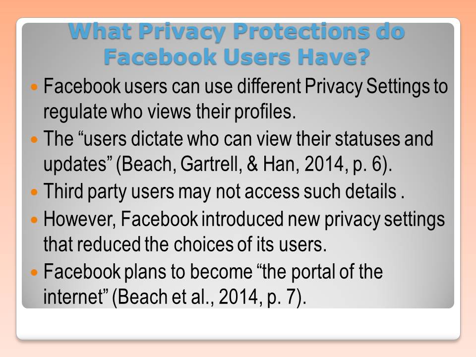 What Privacy Protections do Facebook Users Have