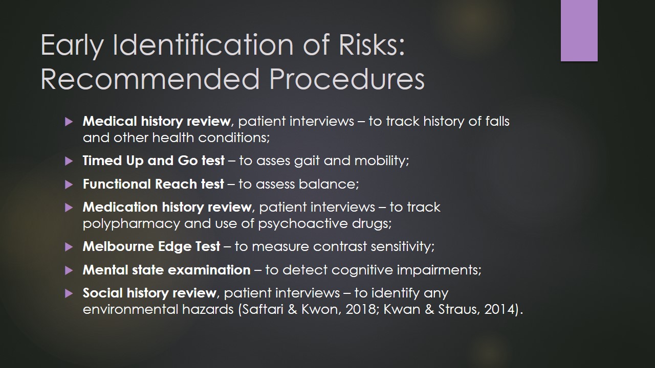 Early Identification of Risks: Recommended Procedures