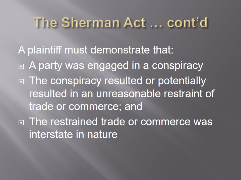 The Sherman Act