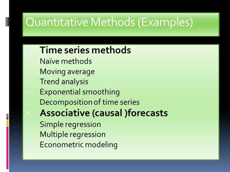 Quantitative Methods (Examples)