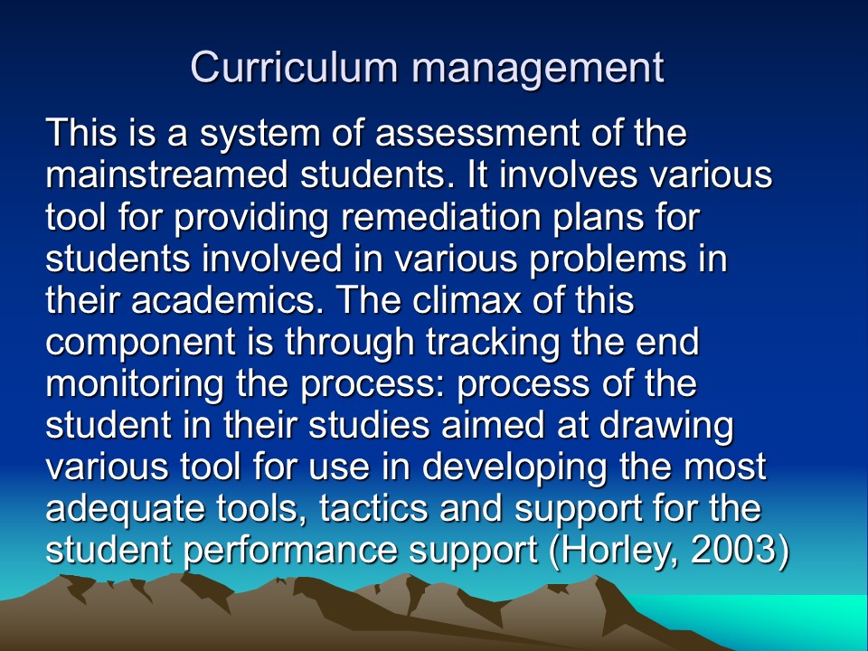 Curriculum management