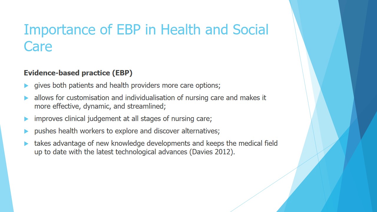 Importance of EBP in Health and Social Care