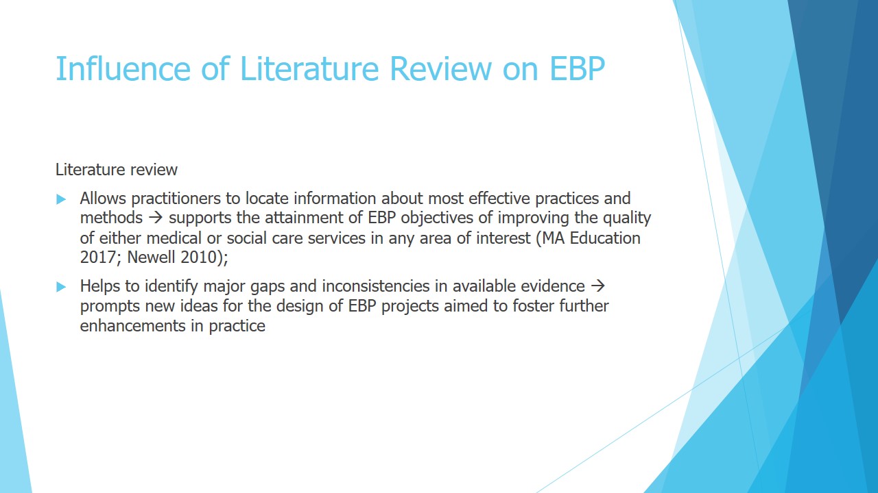 Influence of Literature Review on EBP