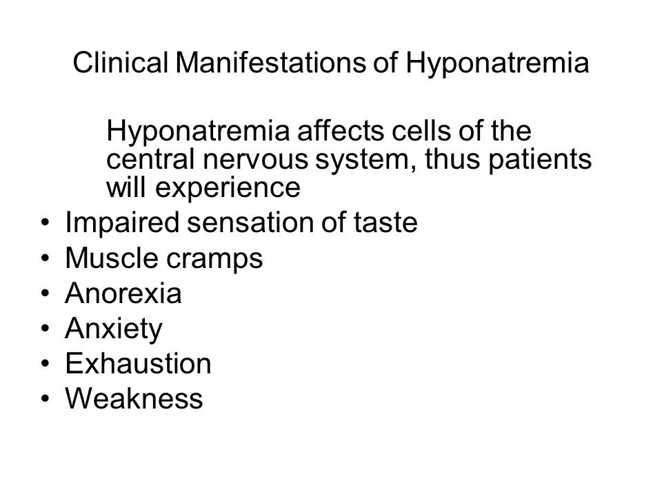 Clinical Manifestations of Hyponatremia