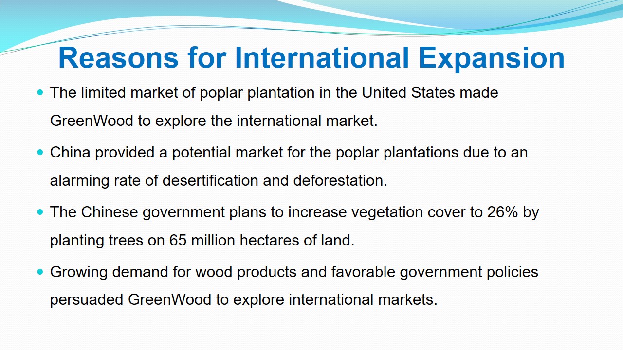 Reasons for International Expansion