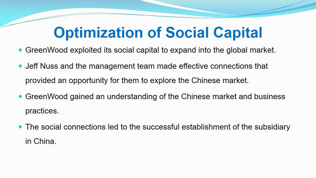 Optimization of Social Capital