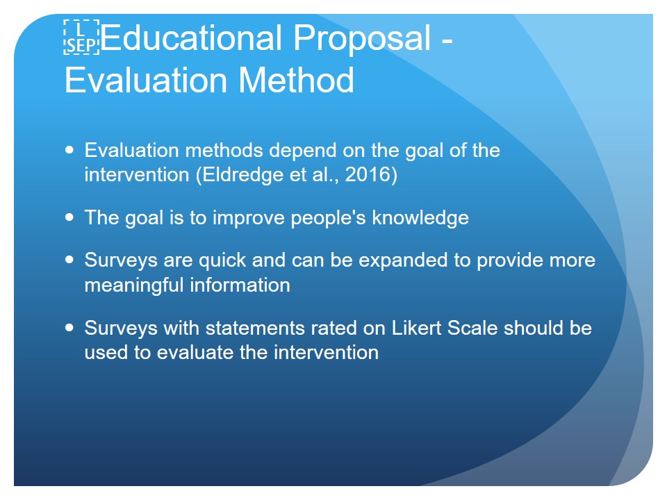 Educational Proposal - Evaluation Method