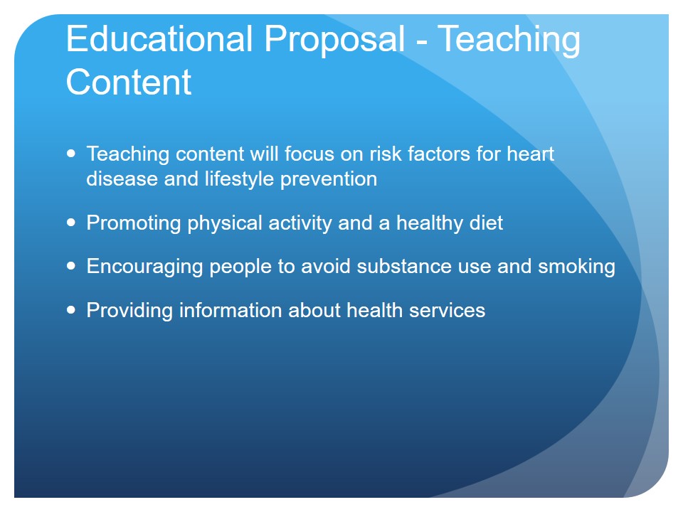 Educational Proposal - Teaching Content