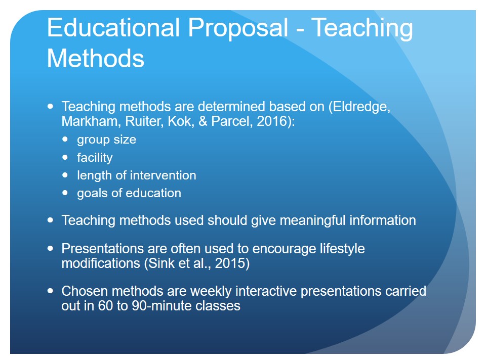 Educational Proposal - Teaching Methods