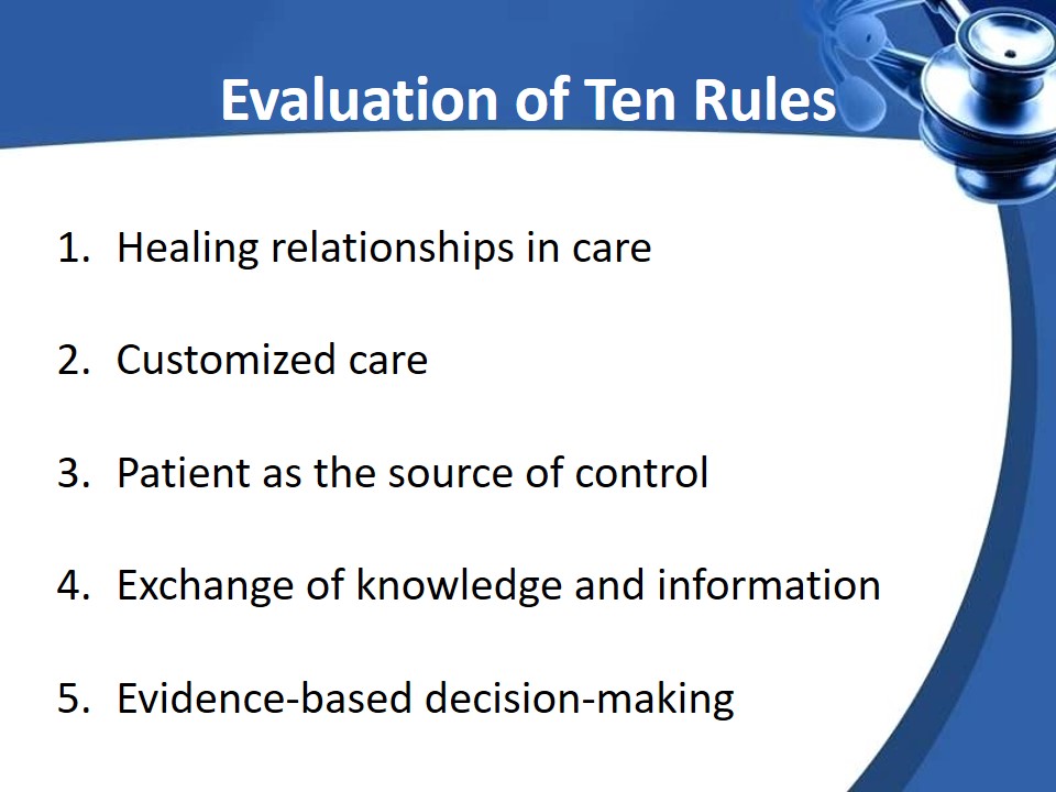 Evaluation of Ten Rules