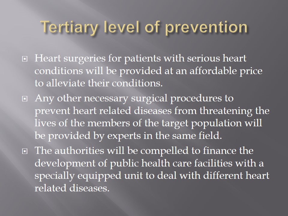 Tertiary level of prevention