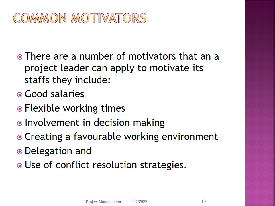 Common Motivators