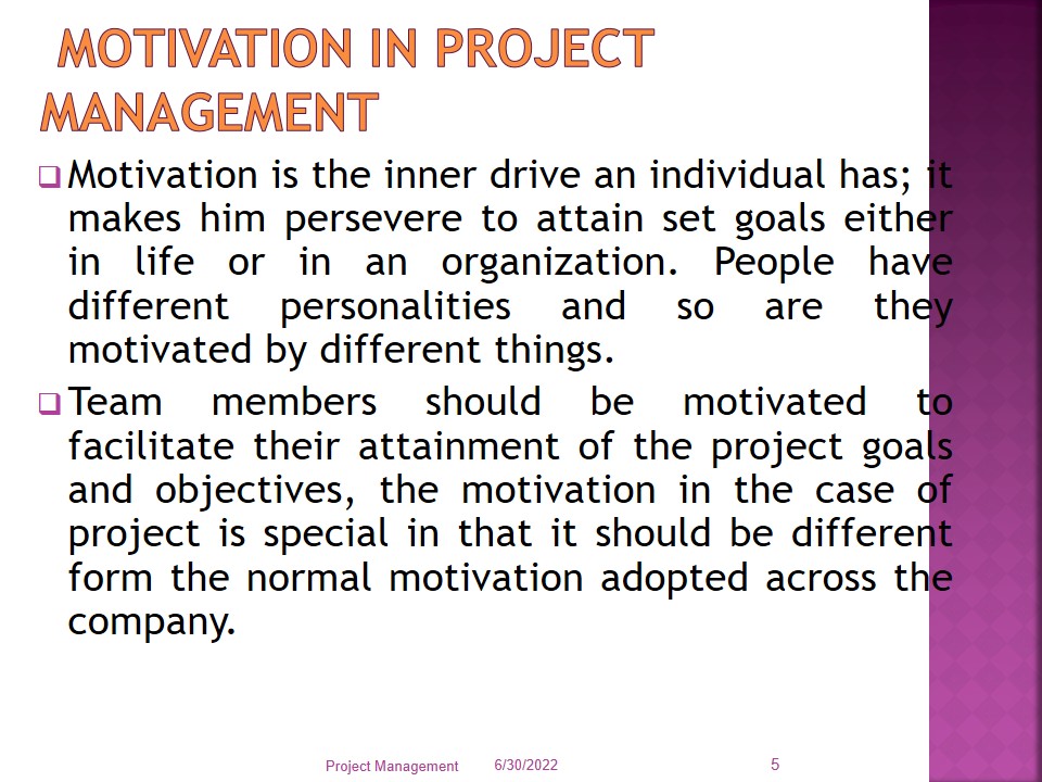 Motivation in Project Management