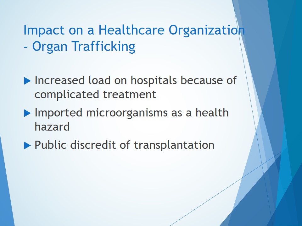 Impact on a Healthcare Organization – Organ Trafficking