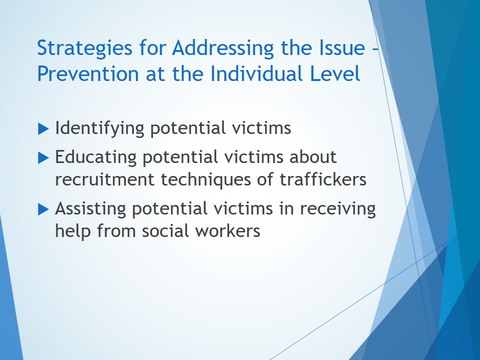 Strategies for Addressing the Issue – Prevention at the Individual Level