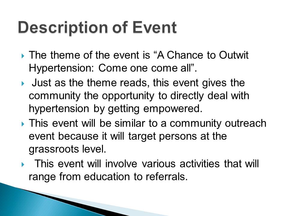 Description of Event