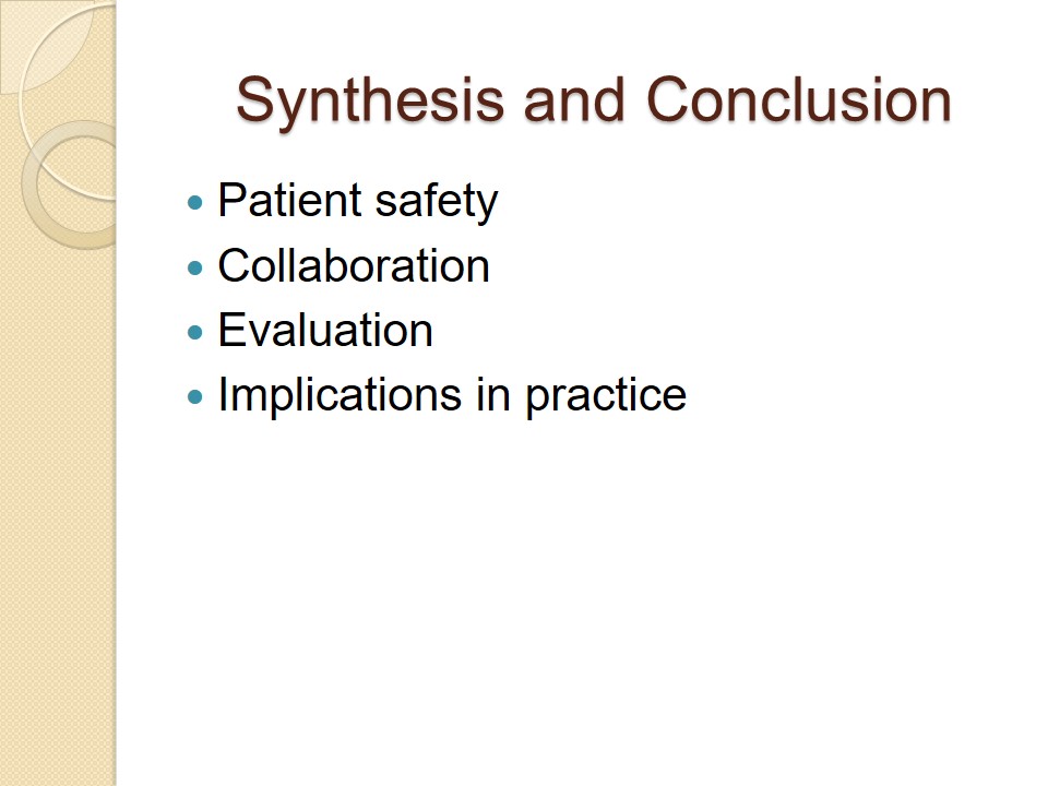 Synthesis and Conclusion