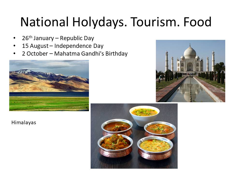 National Holydays. Tourism. Food