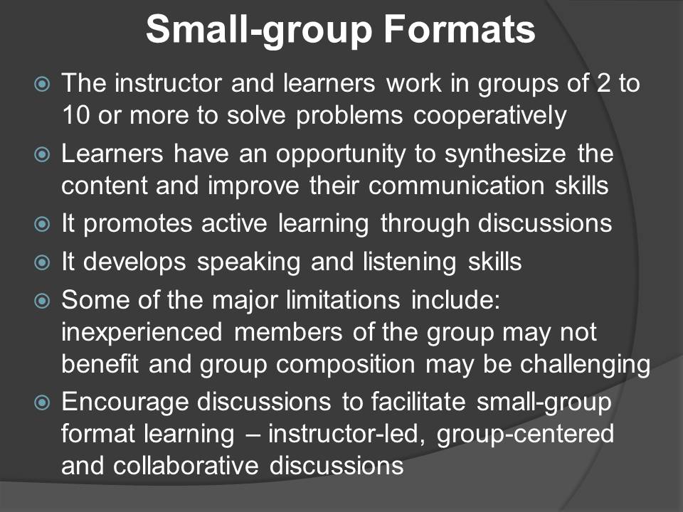 Small-group Formats