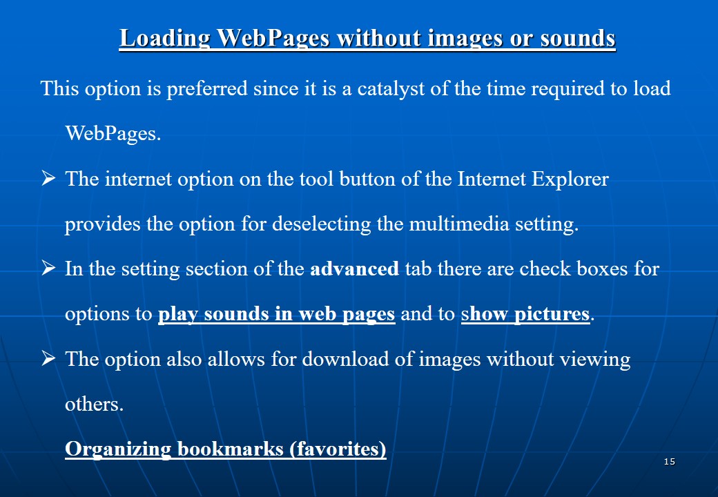 Loading WebPages without images or sounds