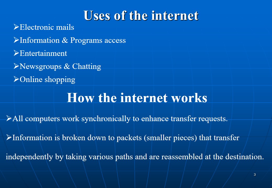 Uses of the internet