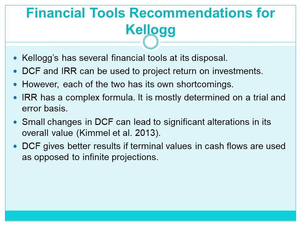 Financial Tools Recommendations for Kellogg