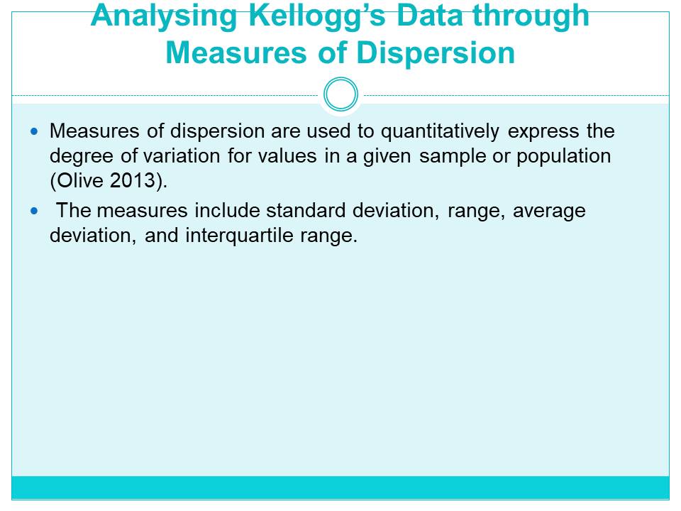 Analysing Kellogg’s Data through Measures of Dispersion
