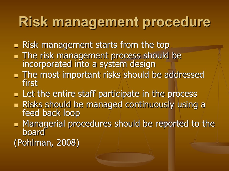 Risk management procedure