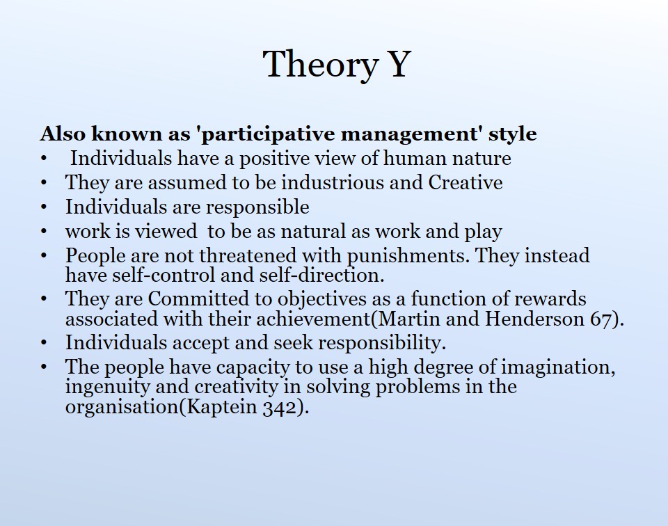 Theory Y