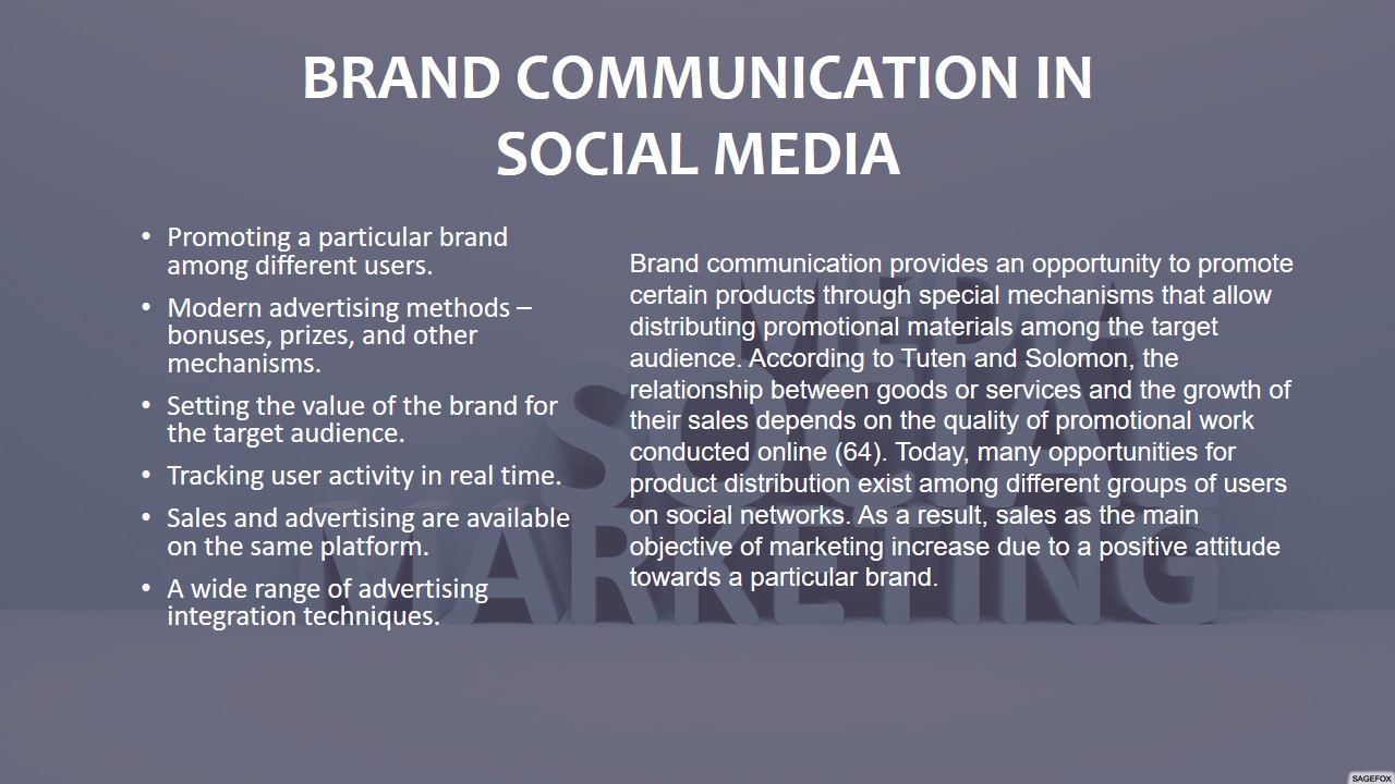 Brand Communication in Social Media