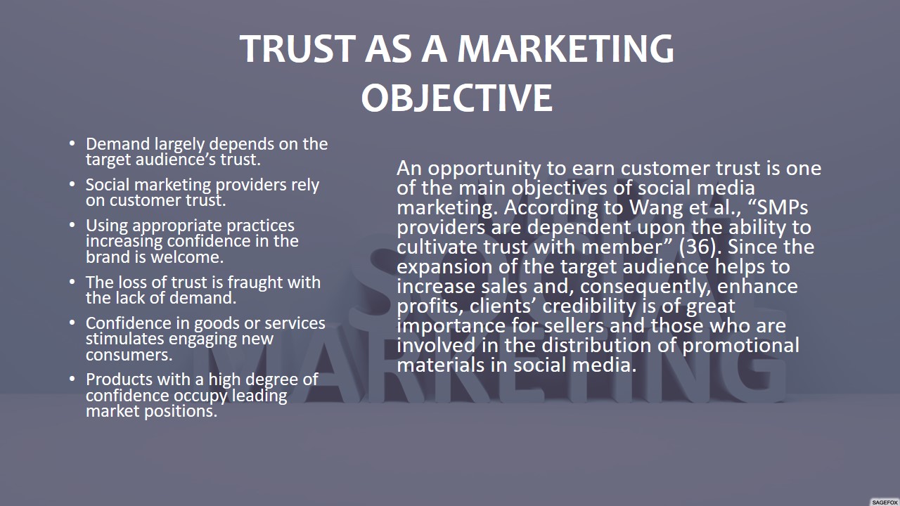 Trust as a Marketing Objective