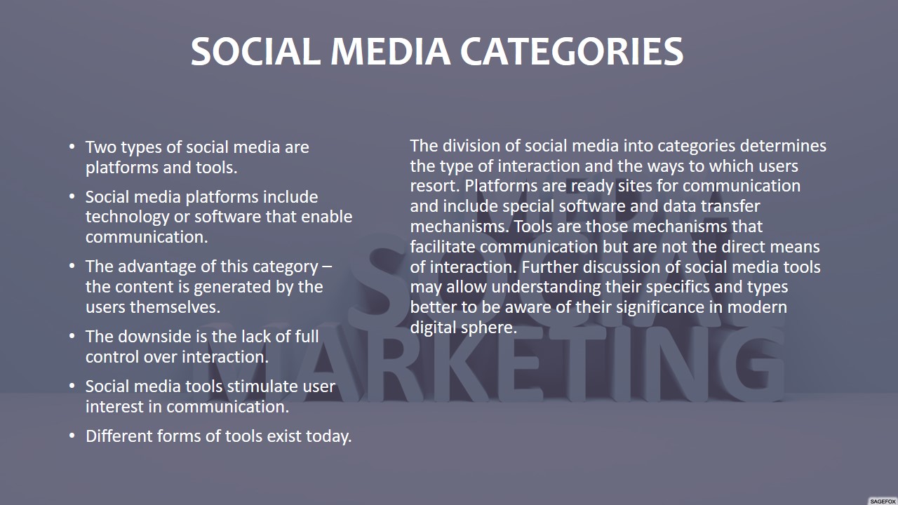 Social Media Categories