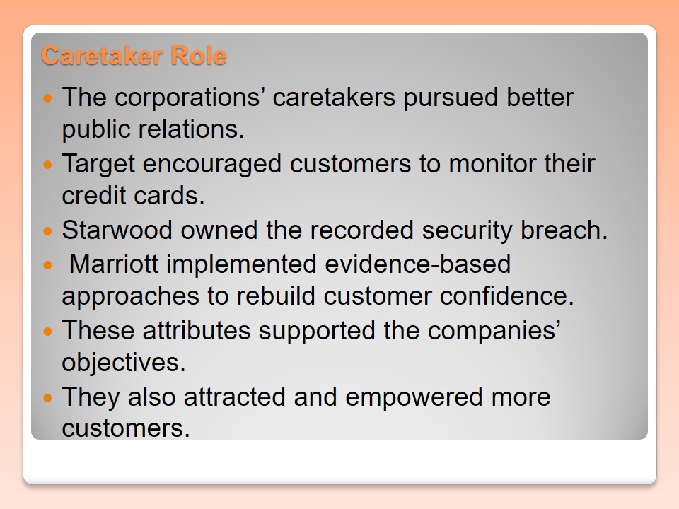 Caretaker Role