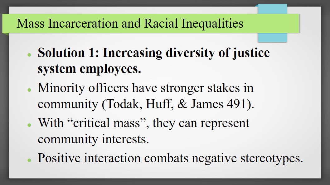 Increasing diversity of justice system employees