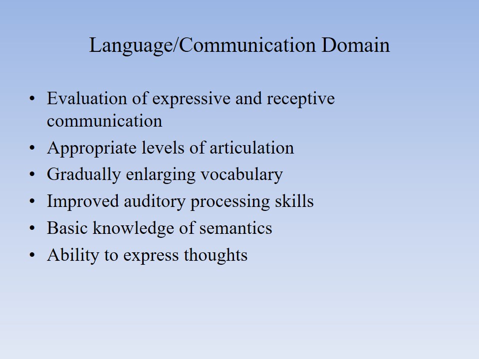 Language/Communication Domain