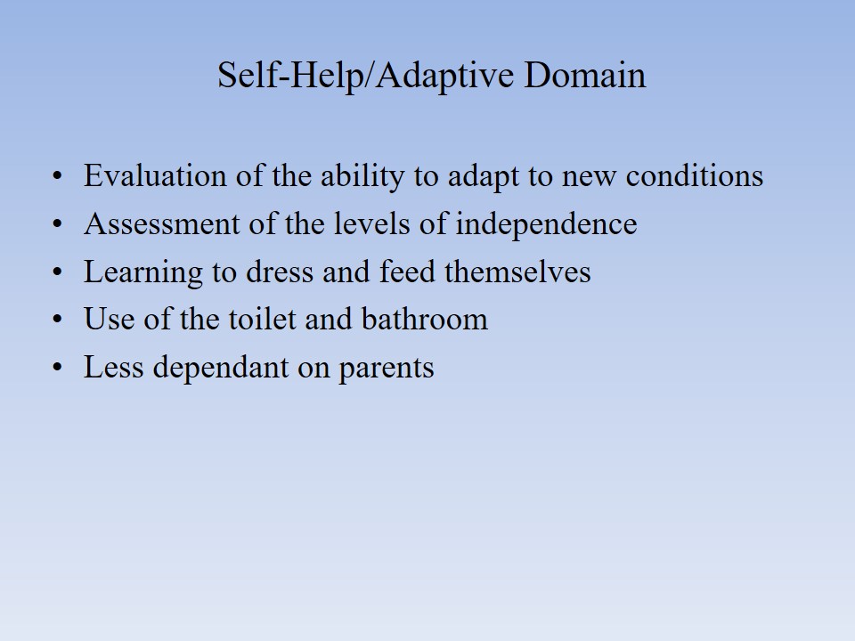 Self-Help/Adaptive Domain