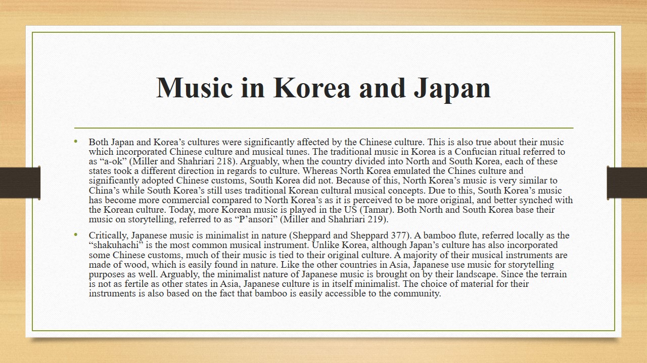 Music in Korea and Japan