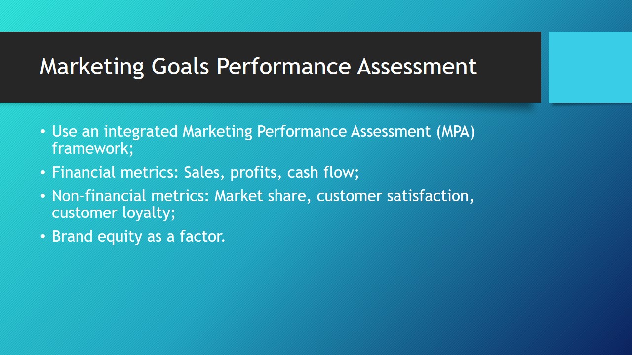 Marketing Goals Performance Assessment