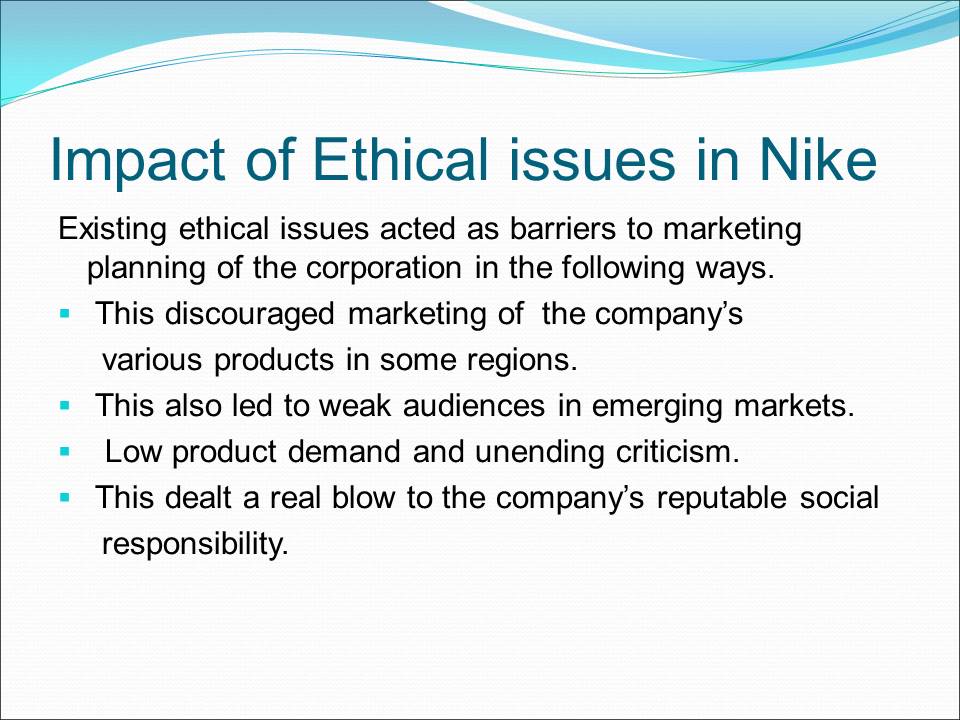 Impact of Ethical issues in Nike