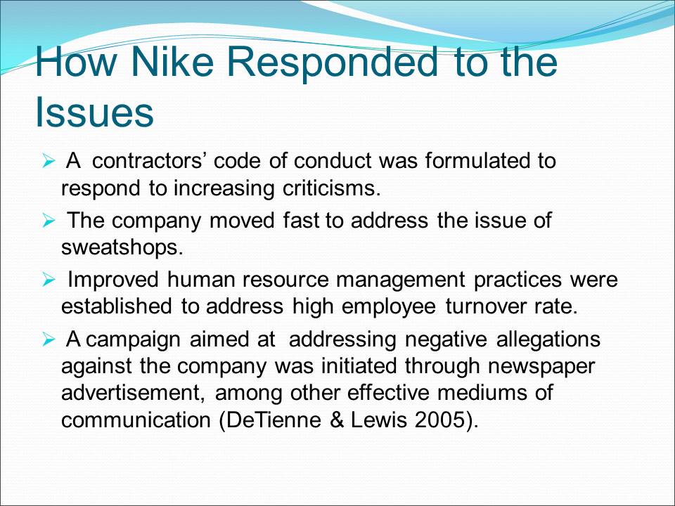 How Nike Responded to the Issues