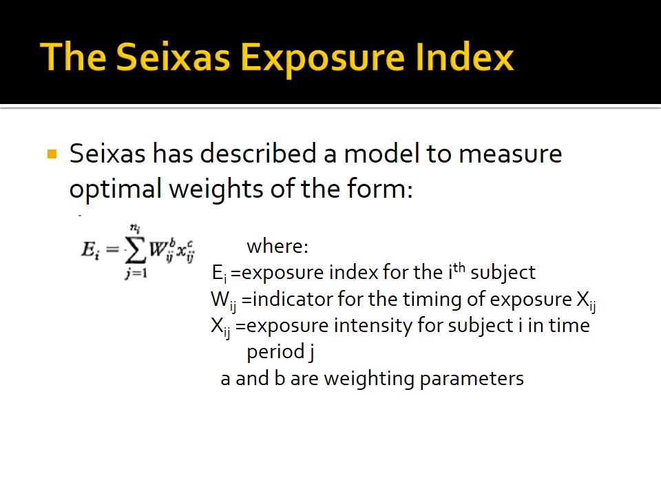 The Seixas Exposure Index