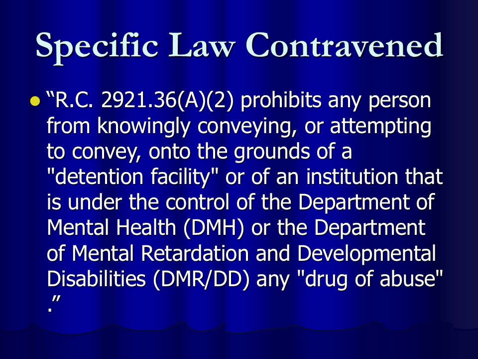 Specific Law Contravened