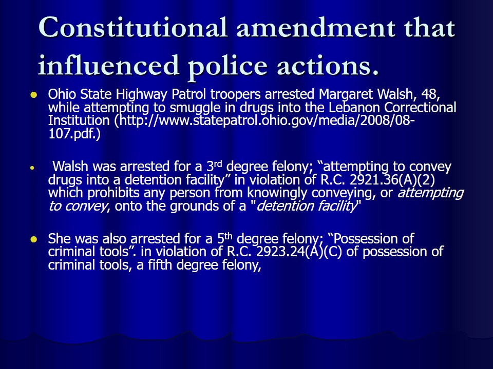 Constitutional amendment that influenced police actions
