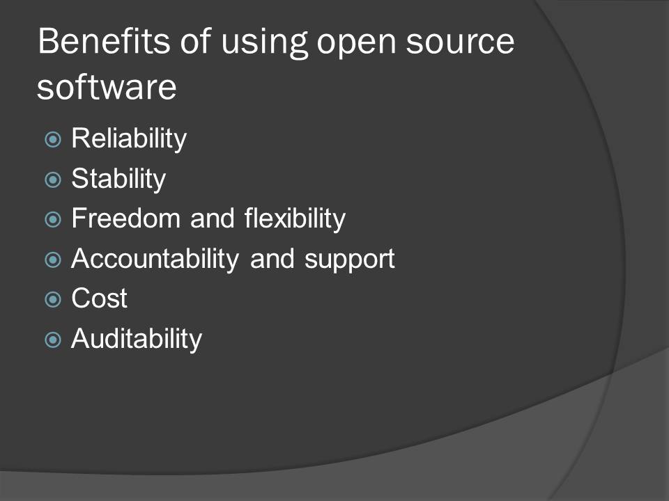 Benefits of using open source software