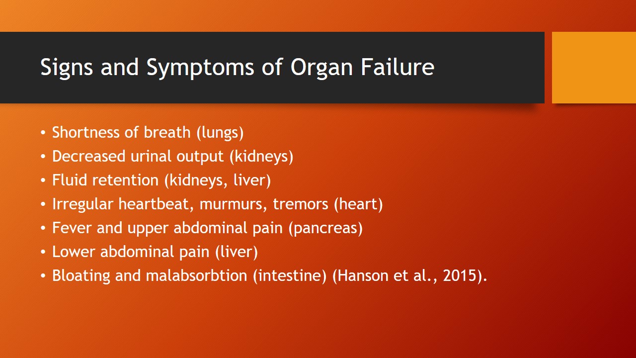 Signs and Symptoms of Organ Failure